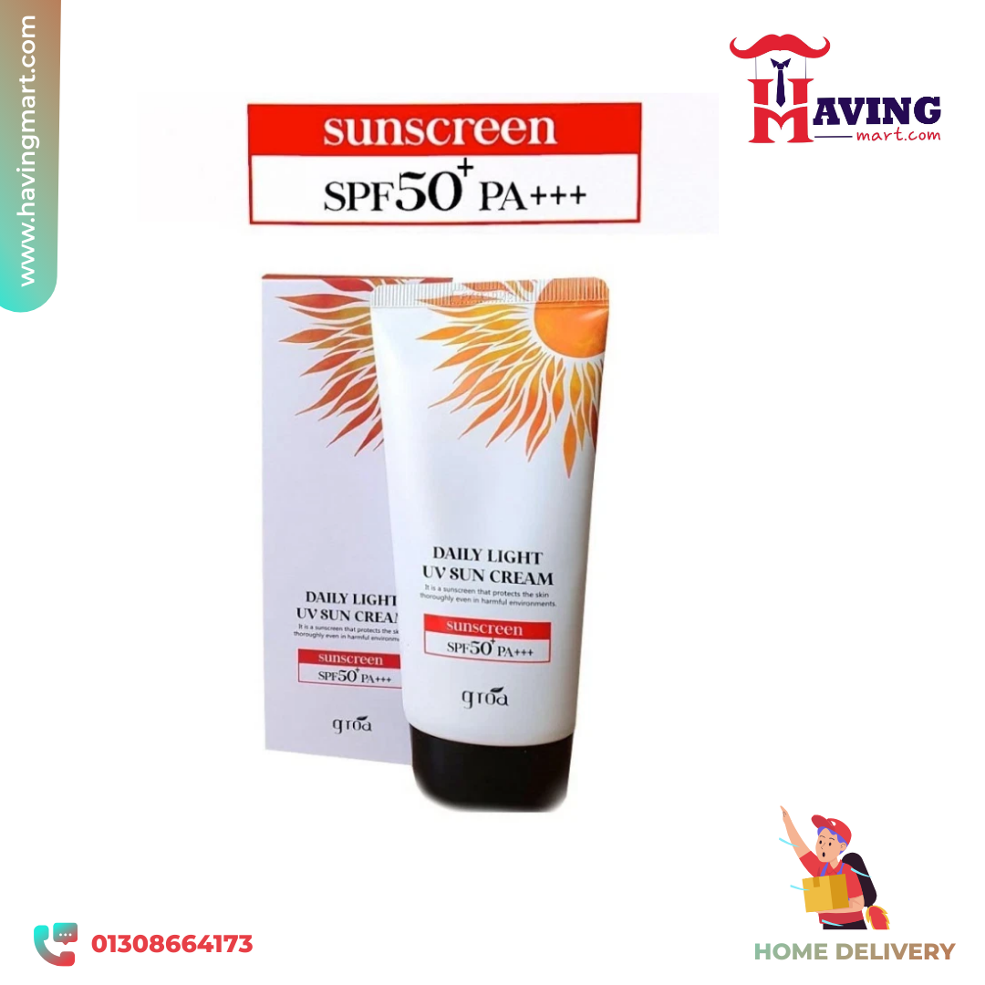 Groa UV Daily Light UV Sun Screen Block Cream Base makeup Waterproof SPF50PA+++